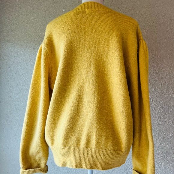 Pepaloves Mustard Yellow Button Cardigan Sweater Size L Cozy - Picture 3 of 9
